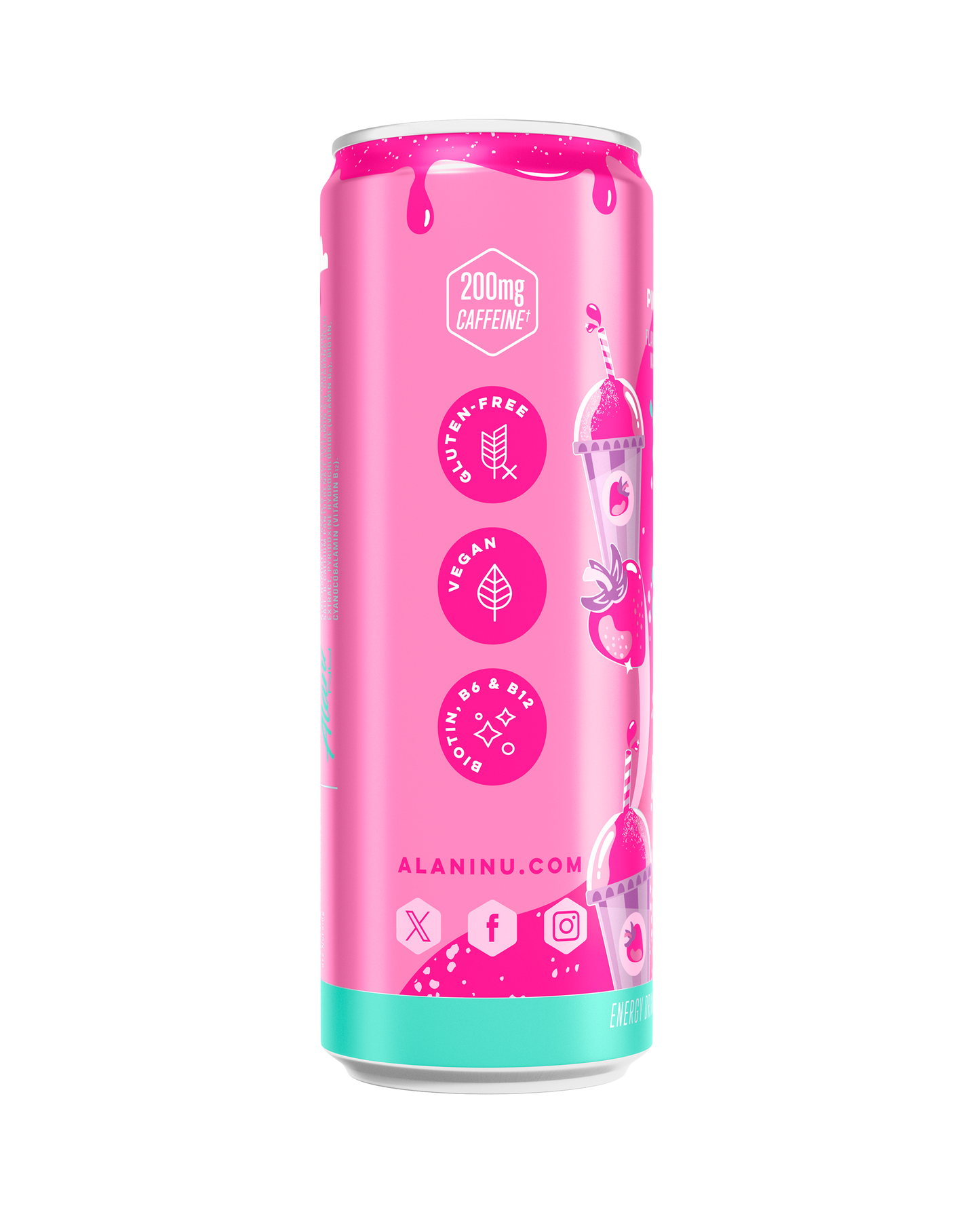 Pink Slush Strawberry Cream Energy Drink, 12-Pack
