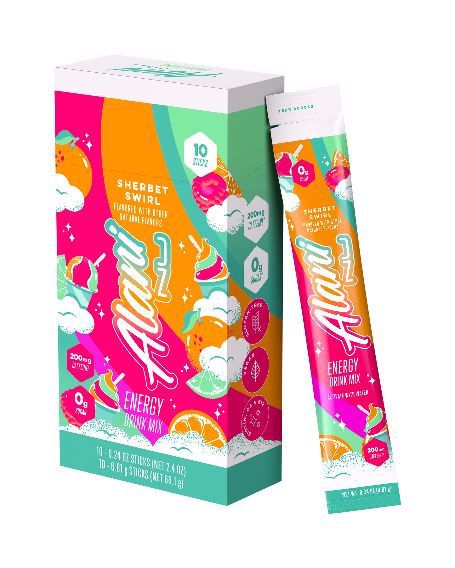Sherbet Swirl Energy Sticks - 10-Pack