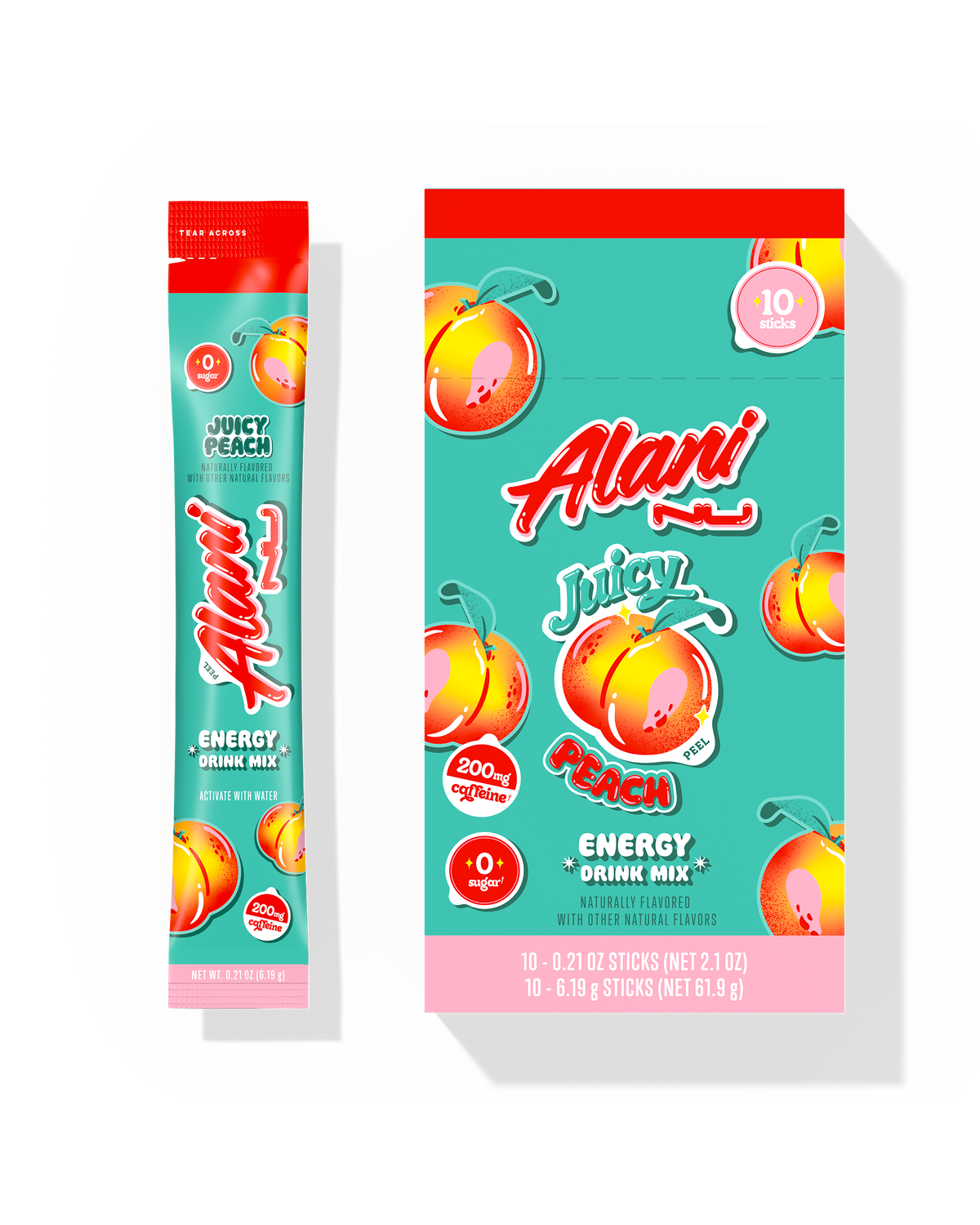 Alani Nu Juicy Peach Energy Sticks - 10-Pack