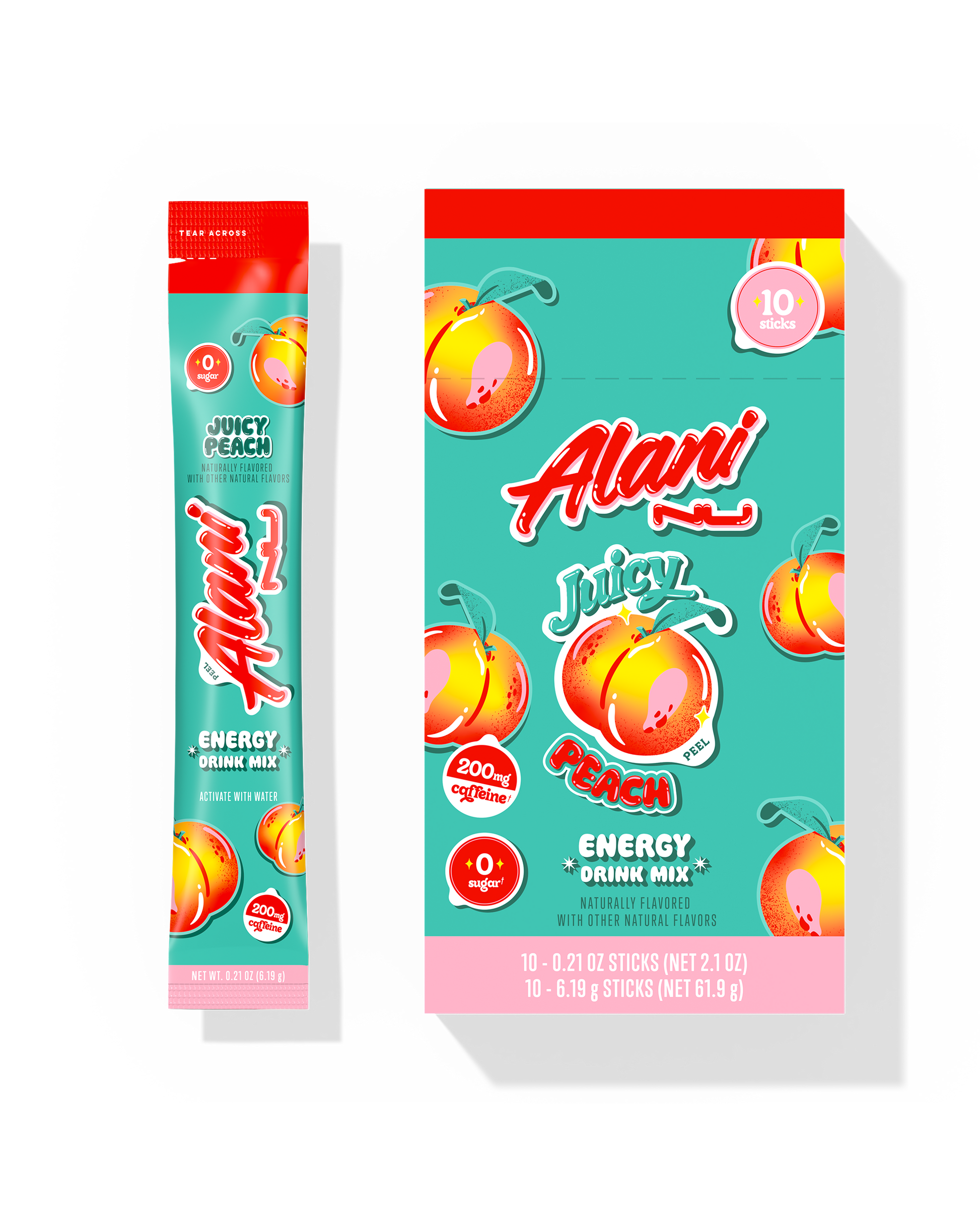 Alani Nu Juicy Peach Energy Sticks - 10-Pack