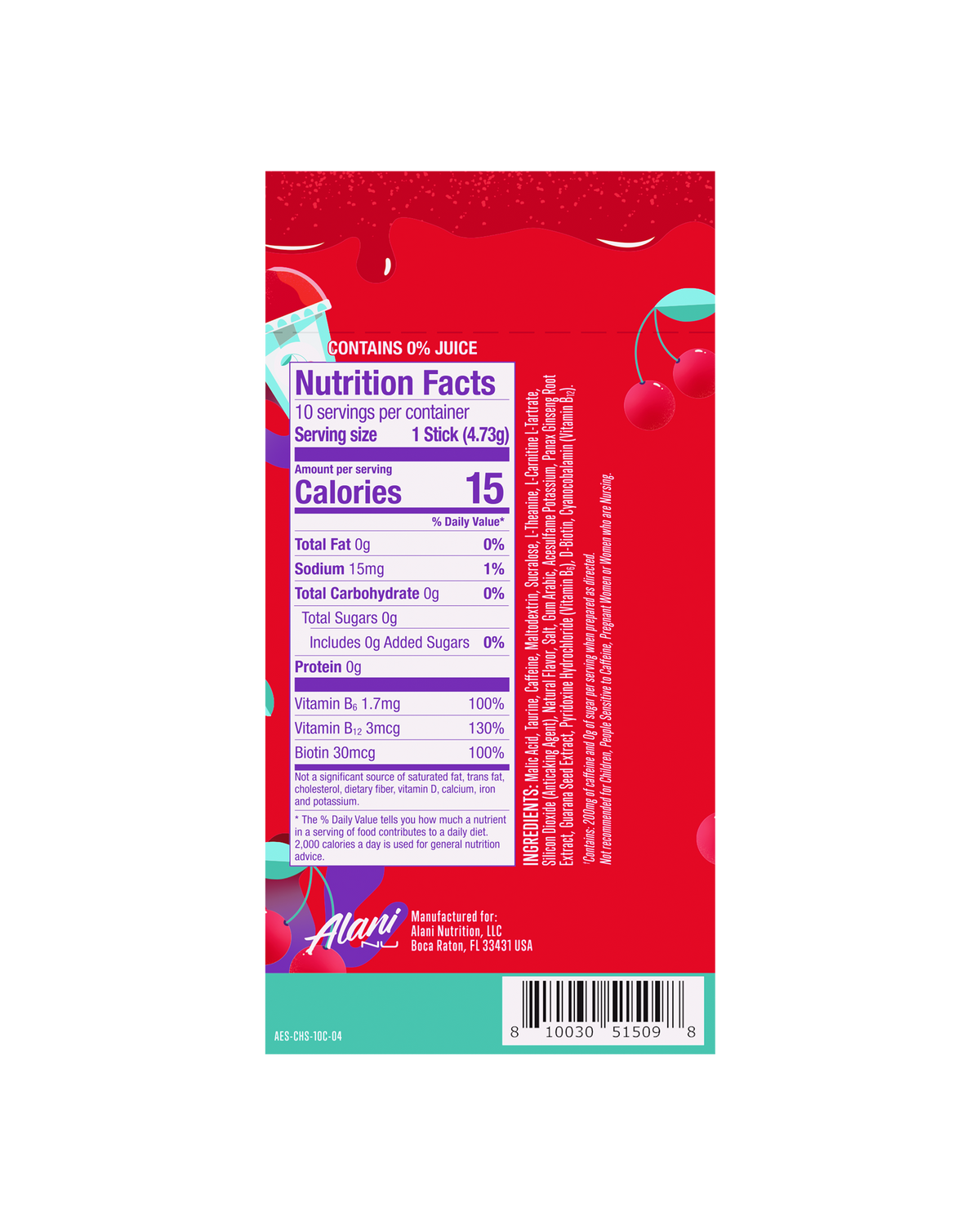 Alani Nu Cherry Slush Energy Sticks - 10-Pack