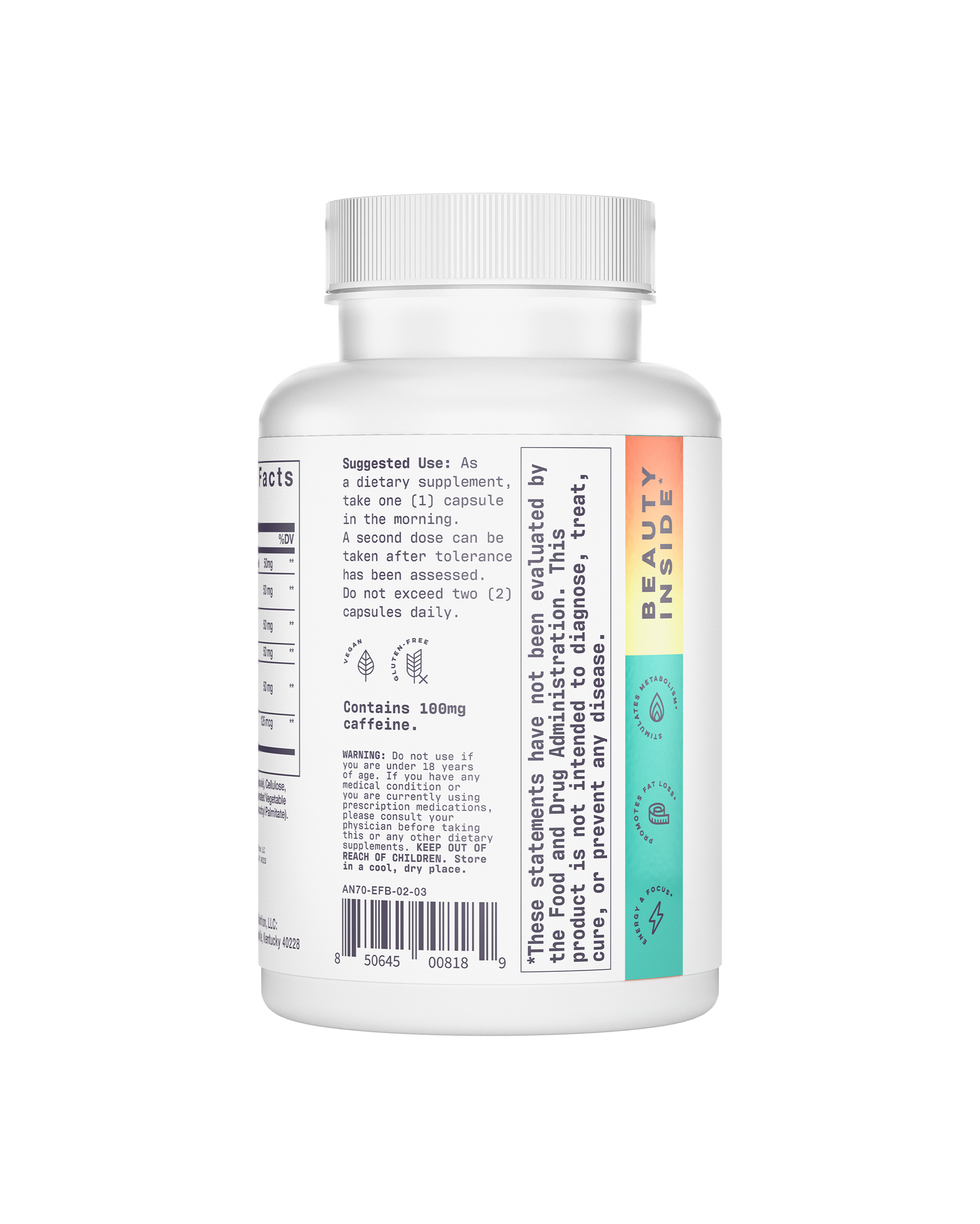 Fat Burner Capsules with Caffeine, 60-Day Supply