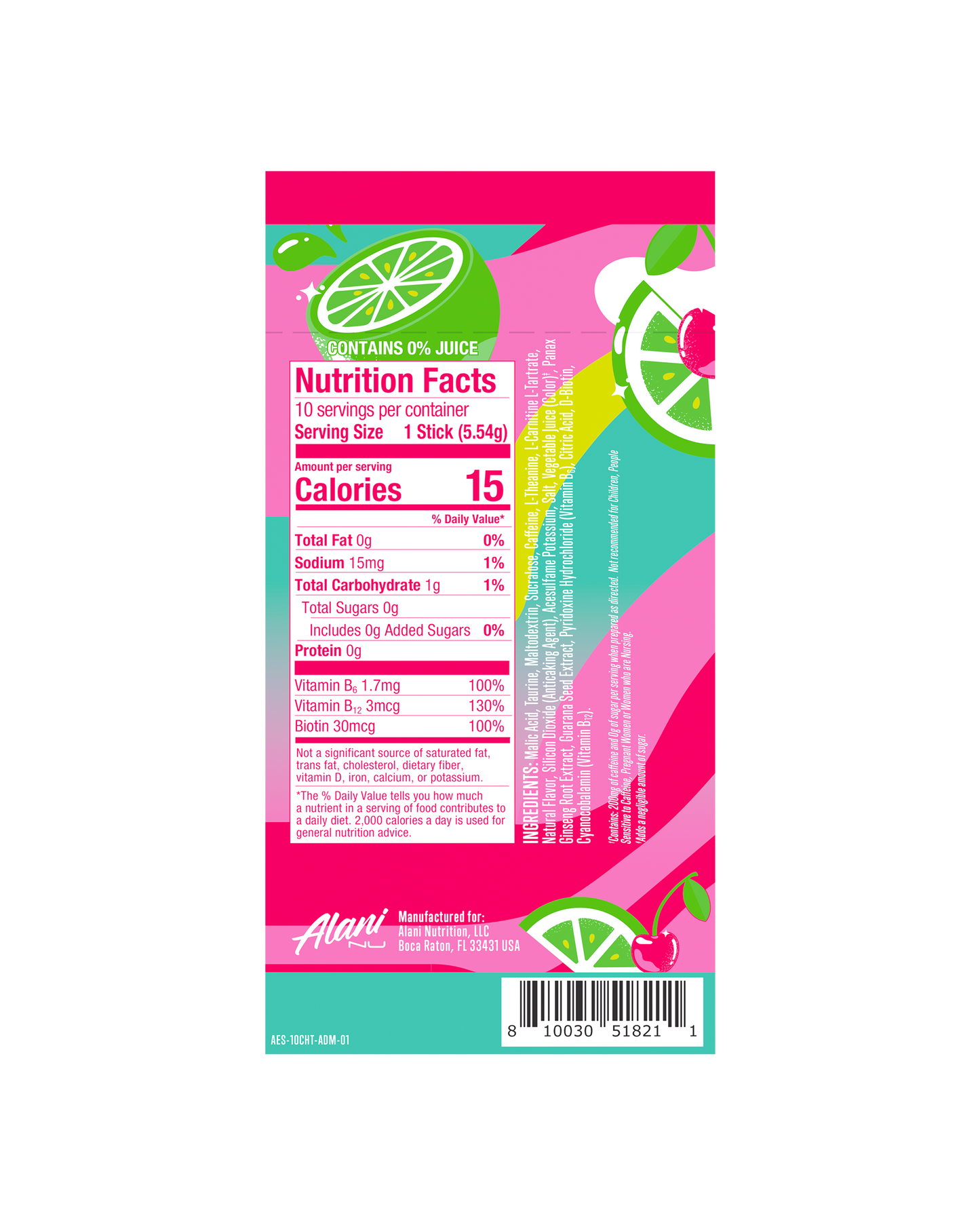 Alani Nu Cherry Twist Energy Sticks - 10-Pack