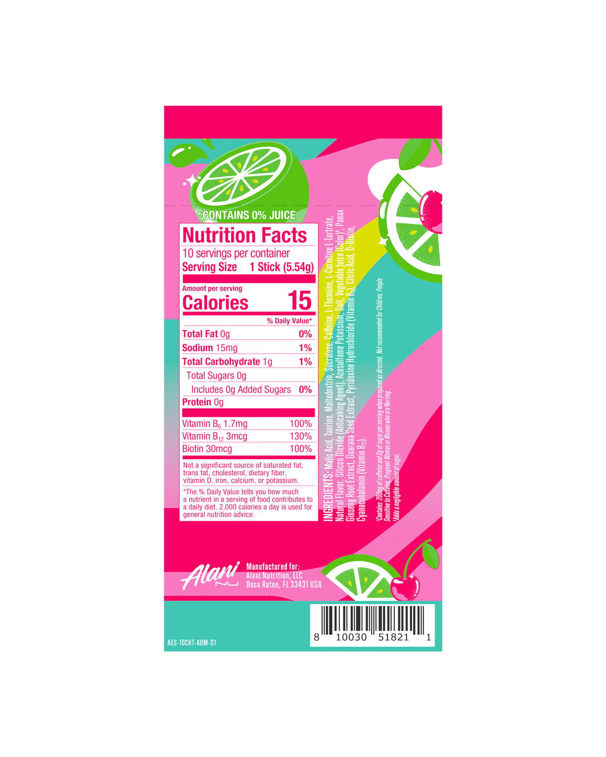 Alani Nu Cherry Twist Energy Sticks - 10-Pack