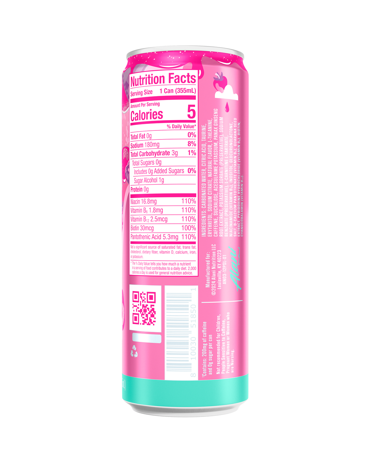 Pink Slush Strawberry Cream Energy Drink, 12-Pack