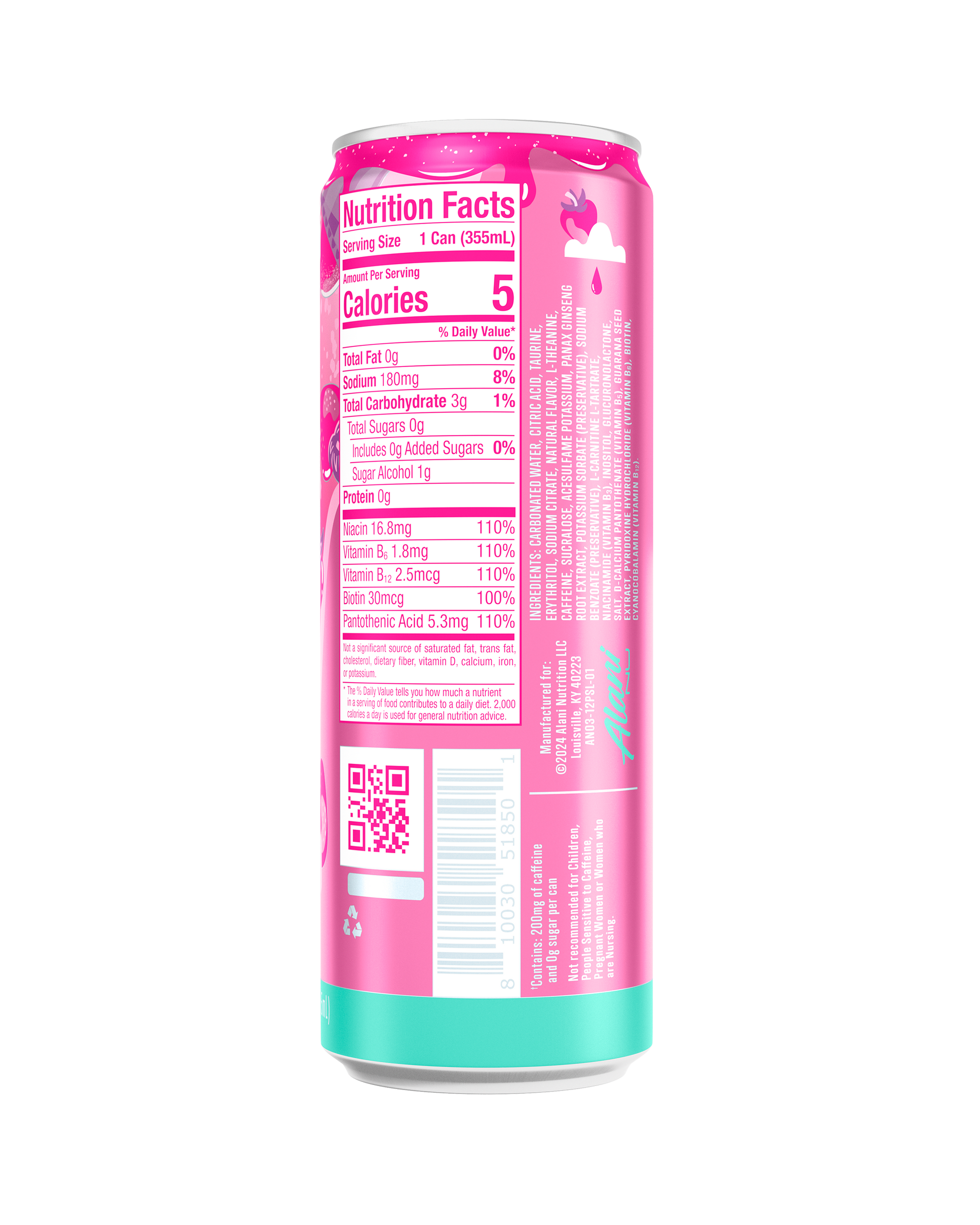 Pink Slush Strawberry Cream Energy Drink, 12-Pack