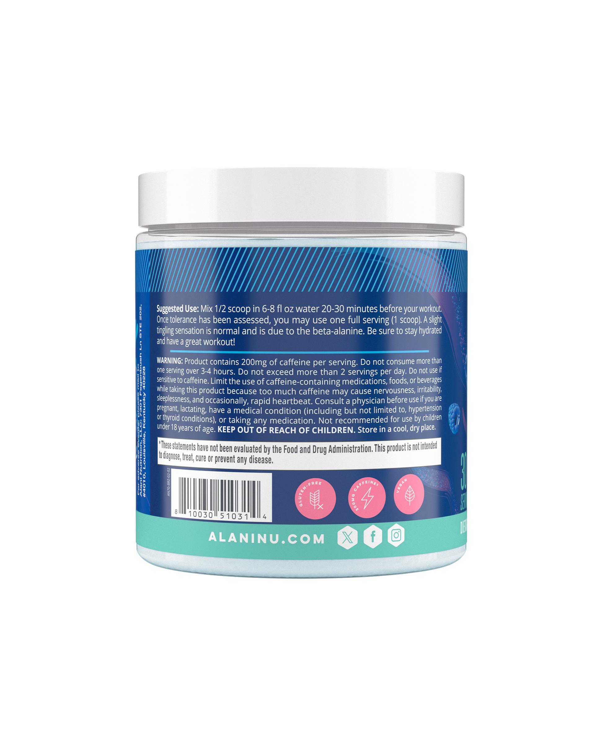 Breezeberry Pre-Workout Powder, 30 Servings