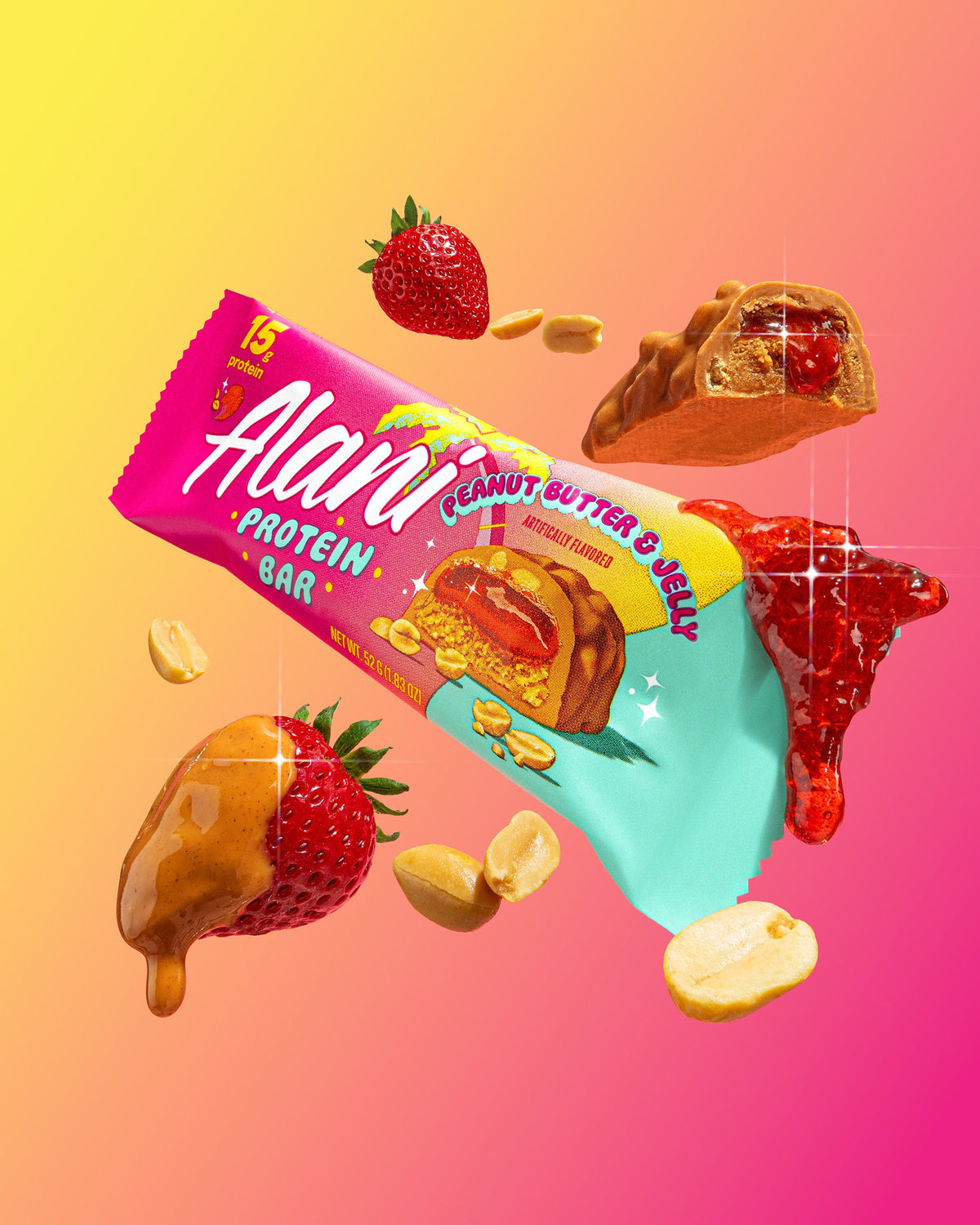 Alani Nu Peanut Butter & Jelly Protein Bars - 12-Pack